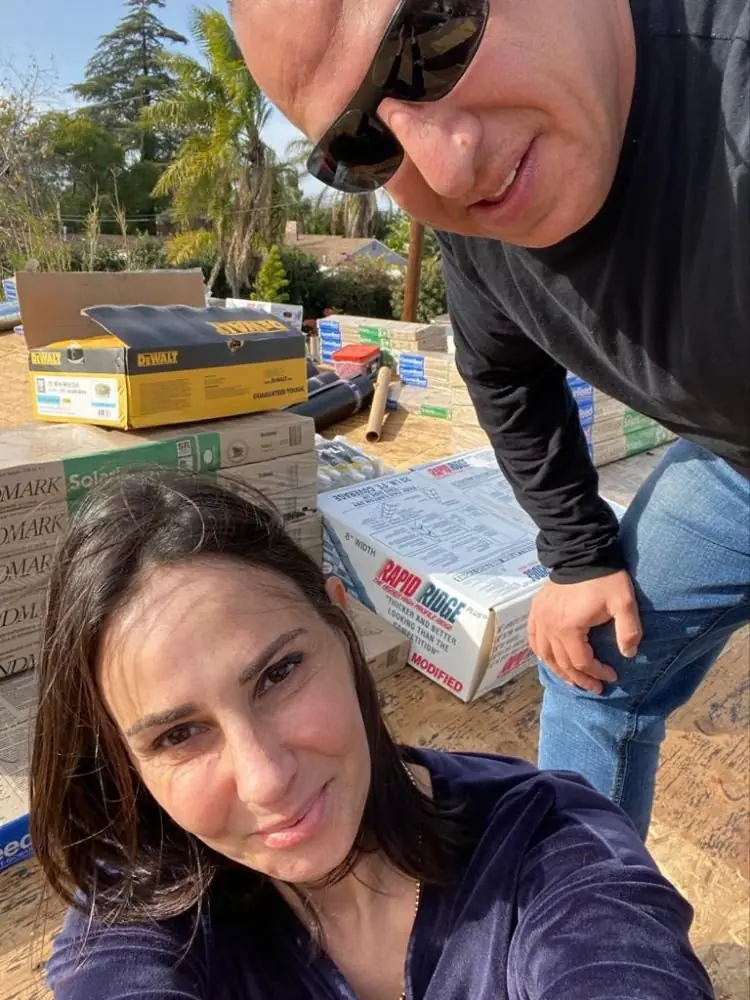 Owners Ovi and Lia on a Final Touch Roofing job site